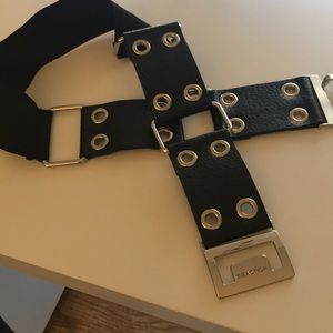Leather and elastic belt